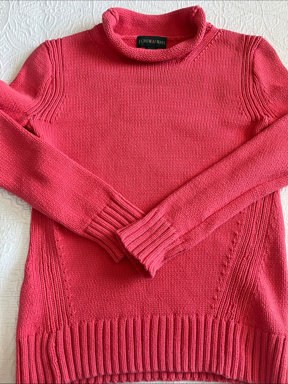 J. Crew Always Oarsman 90s/2000s Coral-Pink Rollneck Sweater women’s xs
